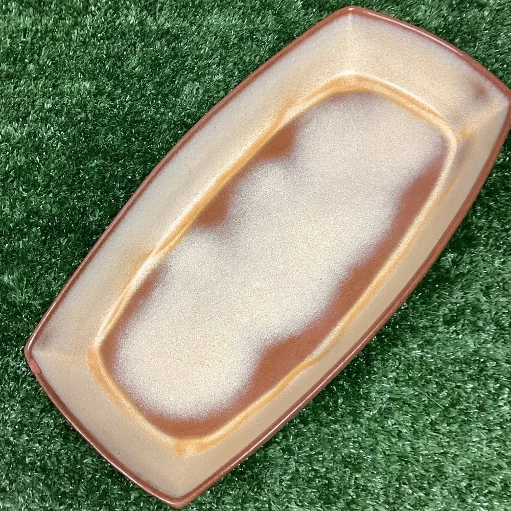 Vintage Frankoma Pottery Serving Dish Platter Desert Gold 94Q